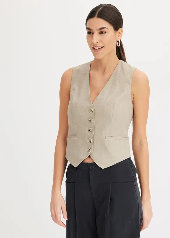 Gilet sans manches en viscose mélangée fluide, bonprix
