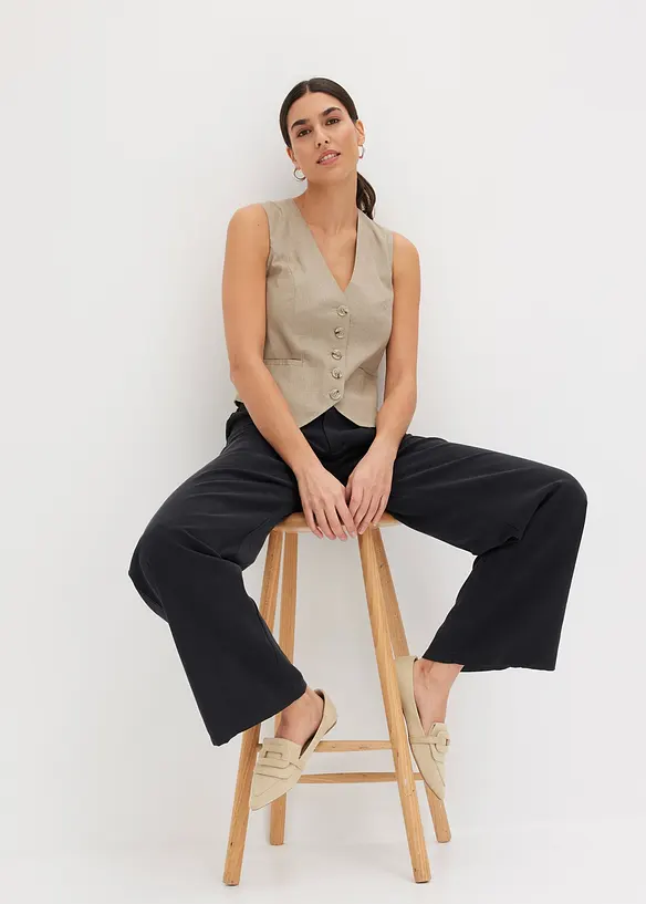 Gilet sans manches en viscose mélangée fluide, bonprix
