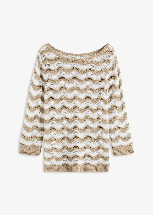 Pull en maille ajourée, bonprix