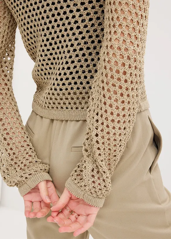 Gilet en maille ajourée, bonprix