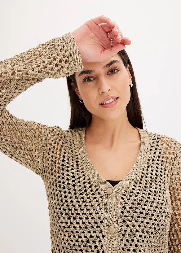 Gilet en maille ajourée, bonprix