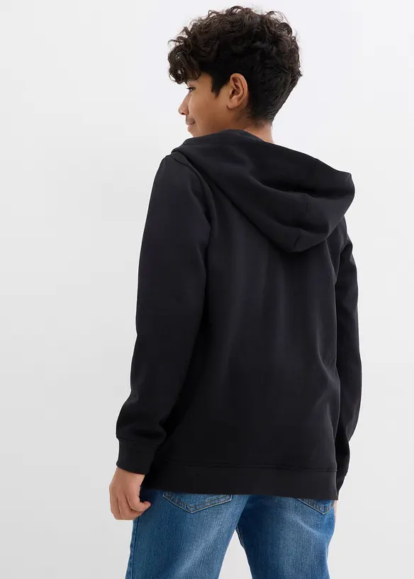 Sweat zipp&eacute; &agrave; capuche en coton m&eacute;lang&eacute;, bonprix