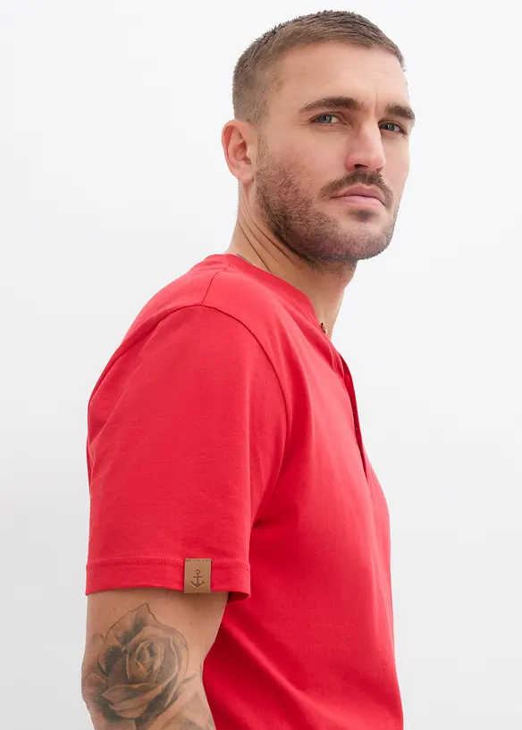 Henleyshirt (2er Pack) aus reiner Bio-Baumwolle, bonprix
