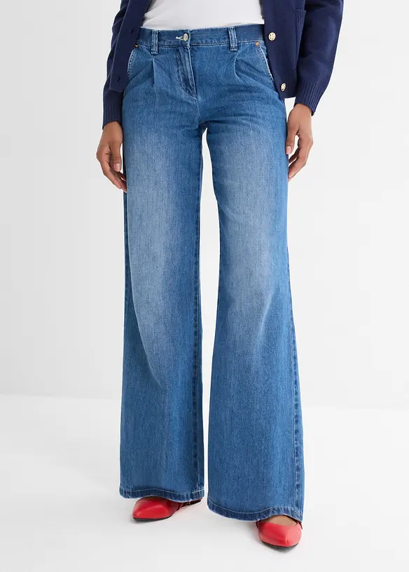 Wide-Leg-Jeans, Mid Waist, bonprix