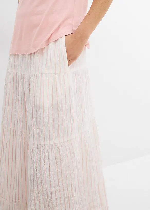Jupe longue rayée, 100% coton, bonprix