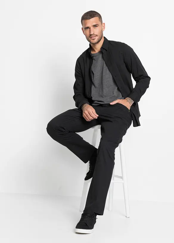 Regular Fit Twillhose aus reiner Baumwolle, Straight, bonprix