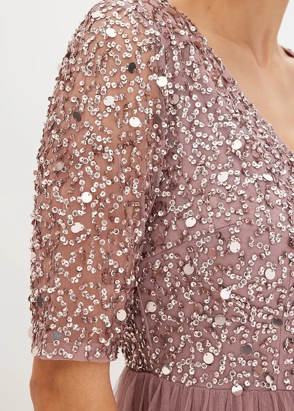 Maxikleid mit Paillettenstickerei, bonprix