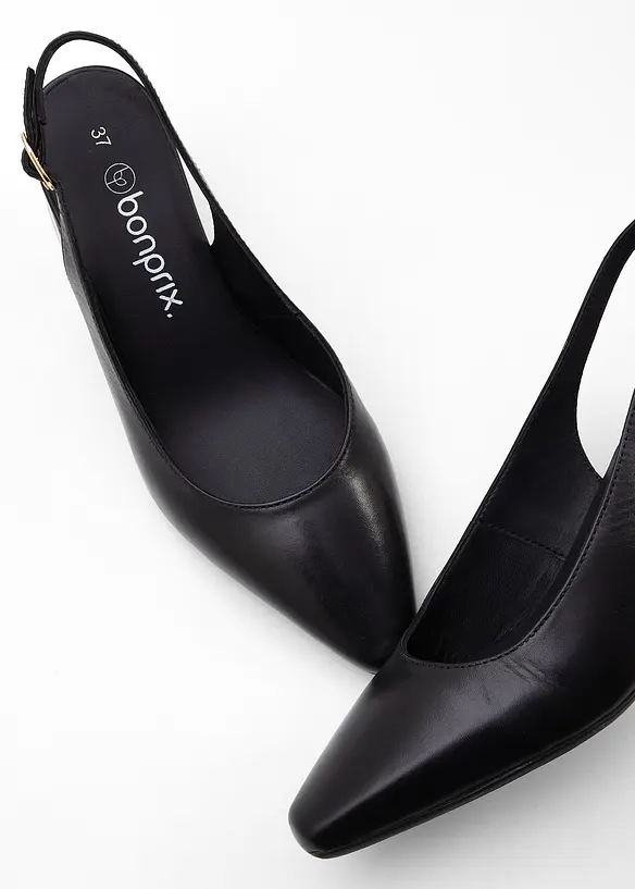 Escarpins slingback en cuir, bonprix