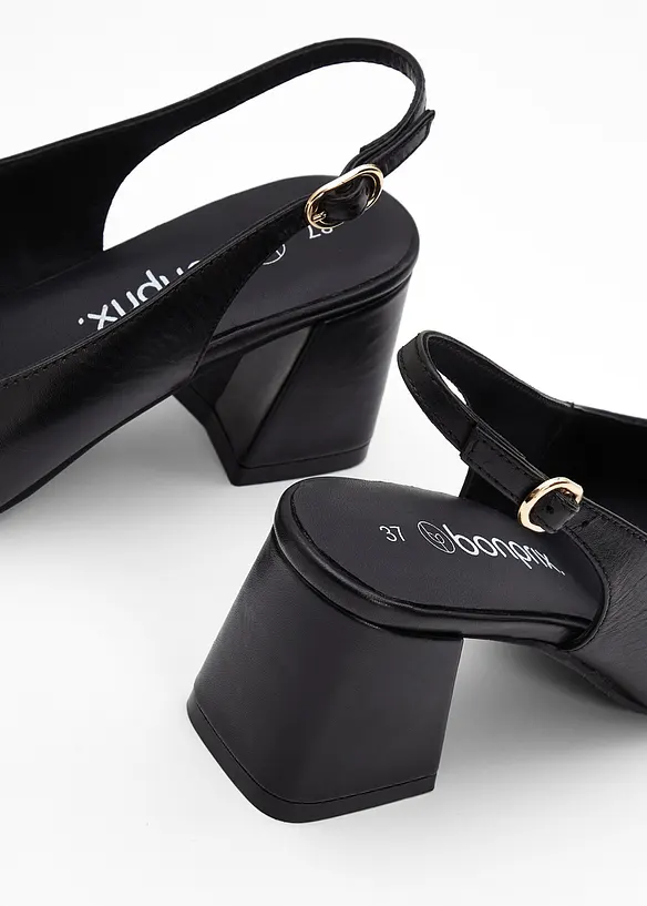Escarpins slingback en cuir, bonprix