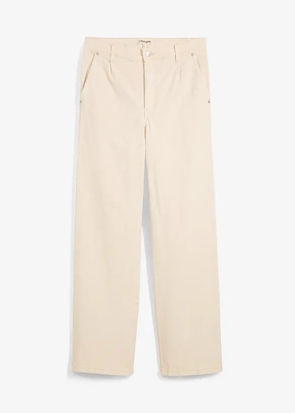 Jean droit taille haute, peu extensible, bonprix