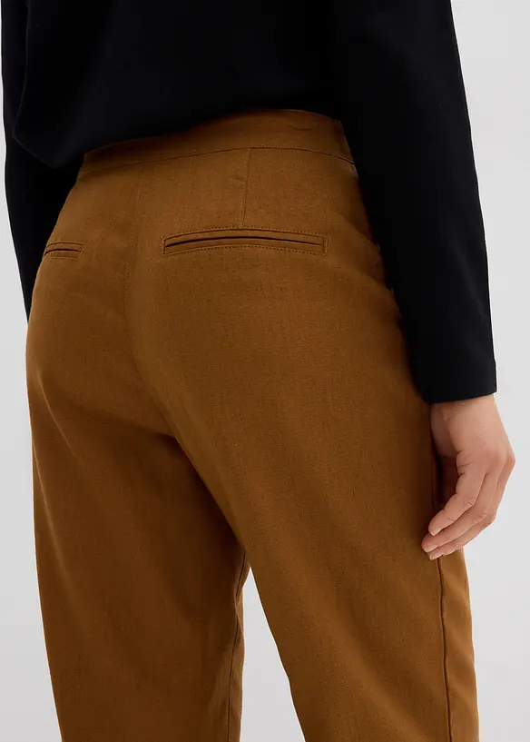 High-Waist-Hose aus Leinen-Viskose-Mix, bonprix