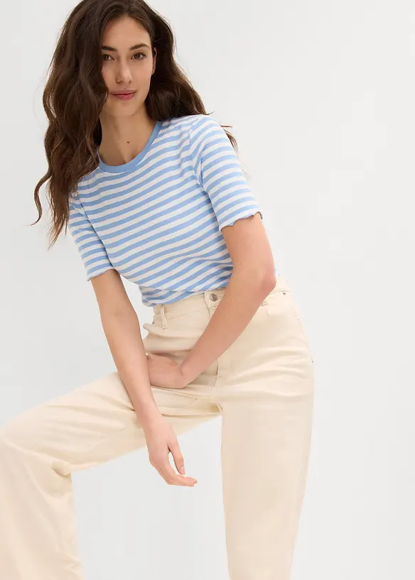 Jean droit taille haute, peu extensible, bonprix