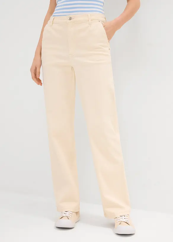 Jean droit taille haute, peu extensible, bonprix
