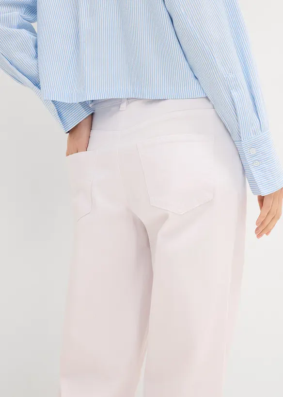 Jean large, taille mi-haute, ceinture, bonprix