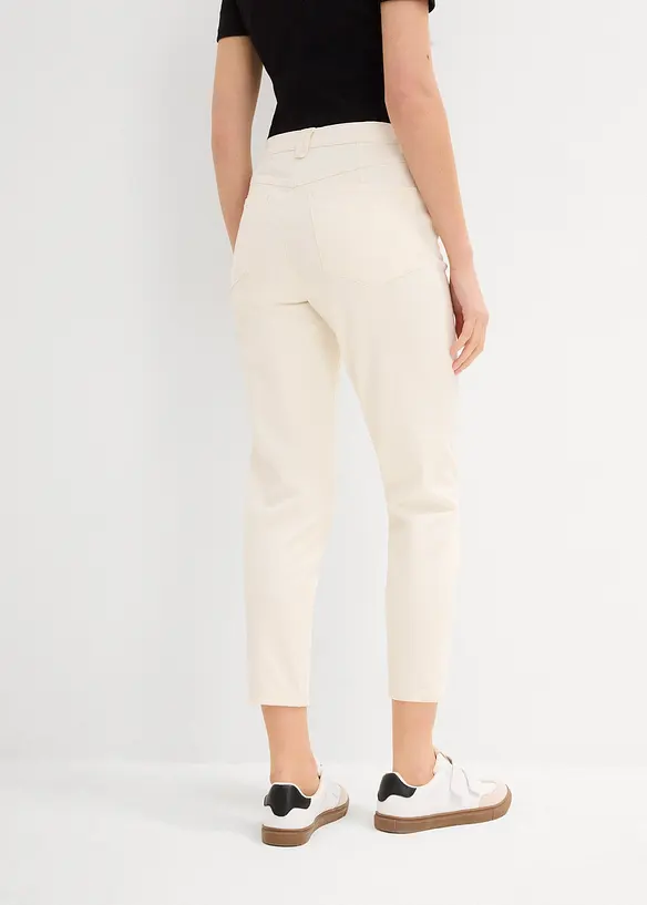 Jean mom taille haute, raccourci, peu extensible, bonprix