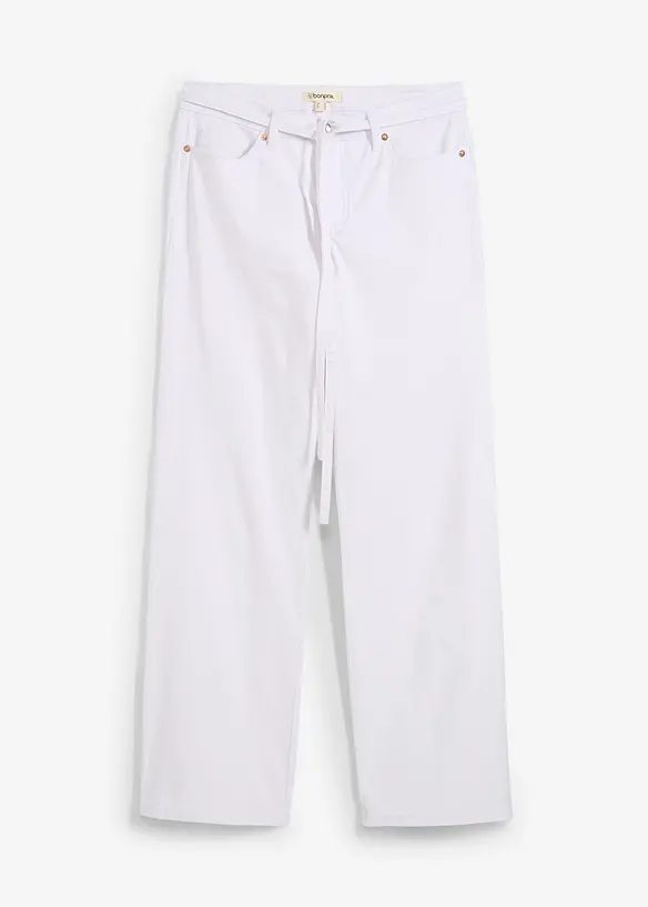 Jean large, taille mi-haute, ceinture, bonprix