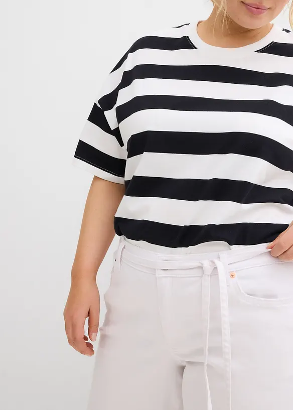Jean large, taille mi-haute, ceinture, bonprix