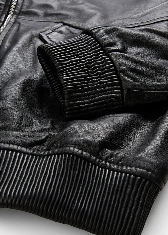 Blouson en cuir nappa d'agneau, bonprix