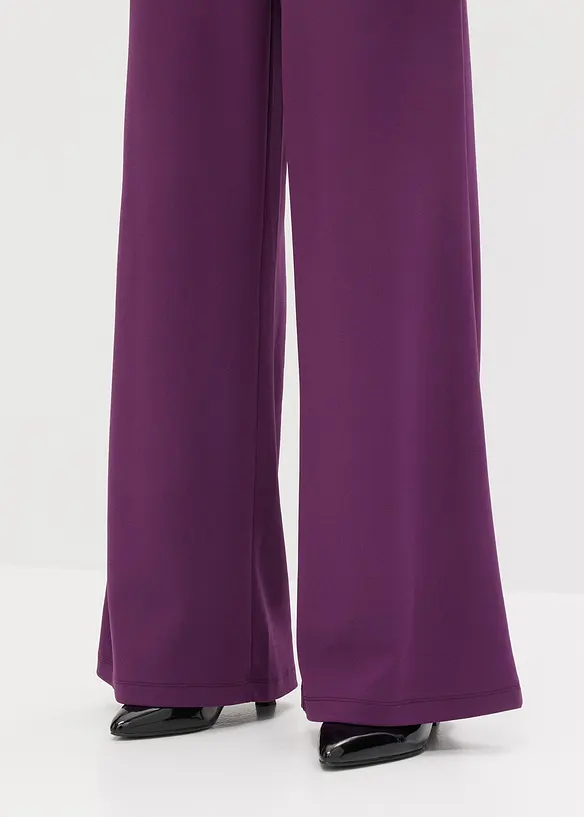 Jersey-Overall mit Plissee-Ärmel aus feinem Chiffon, bonprix