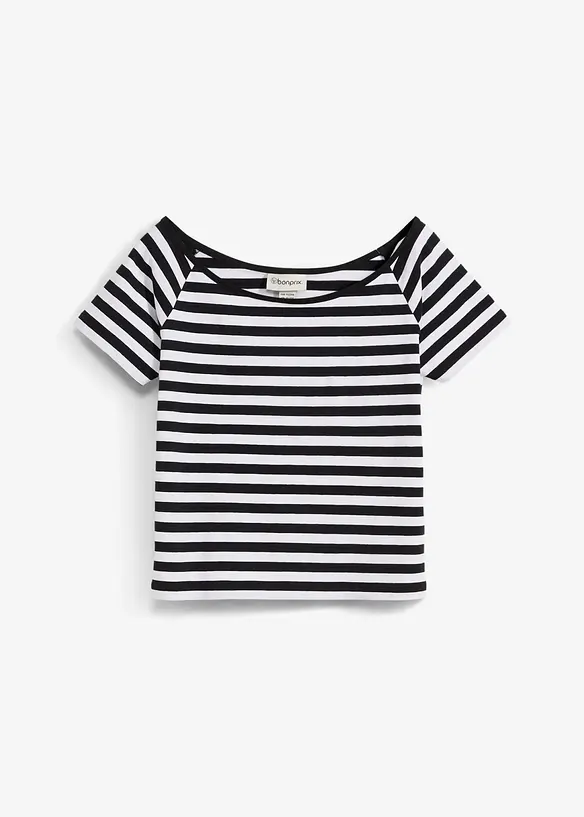 T-Shirt aus elastischem Bio-Baumwoll-Mix, bonprix