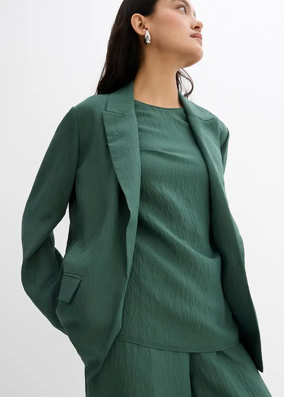 Blazer aus aus strukturiertem Crinkle-Viskose-Mix, bonprix