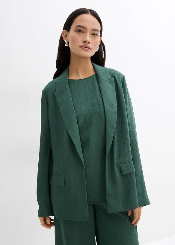 Blazer aus aus strukturiertem Crinkle-Viskose-Mix, bonprix