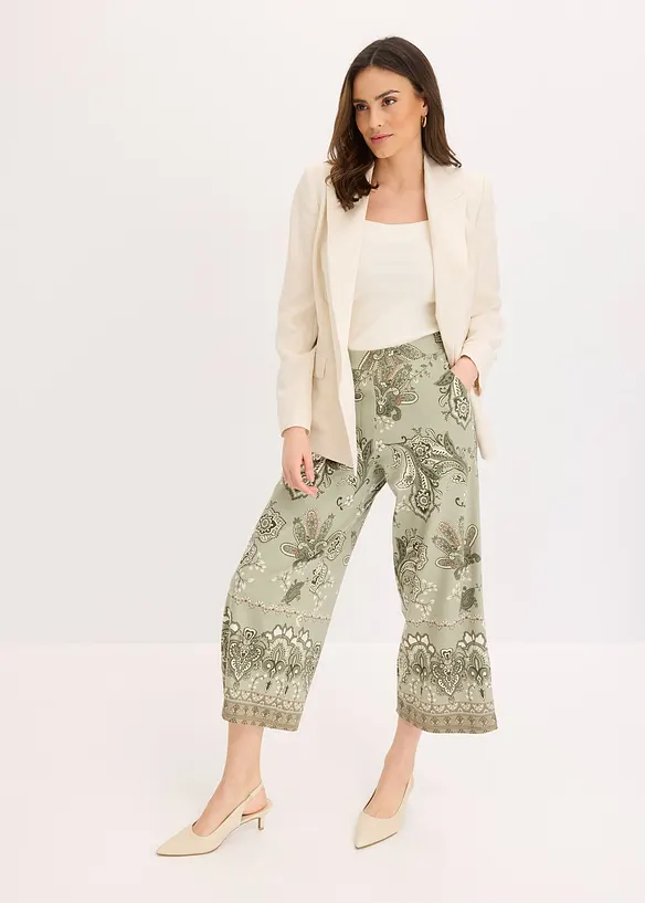 Pantalon en jersey à imprimé paisley, bonprix