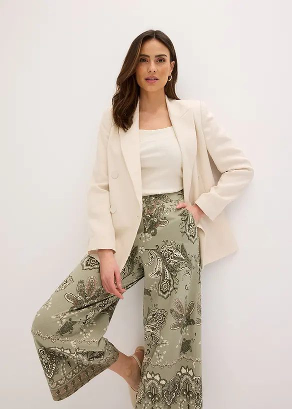 Pantalon en jersey à imprimé paisley, bonprix