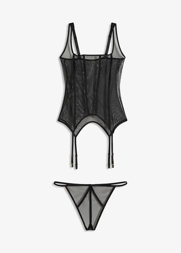 Guêpière avec porte-jarretelles et string (ens. 2 pces), bonprix