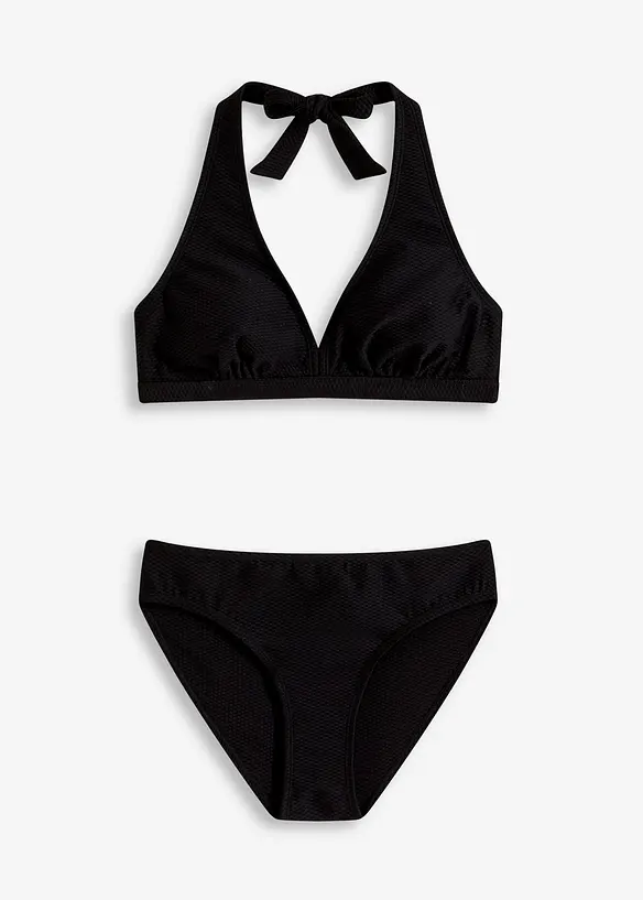 Bikini dos nu (ens. 2 pces) en matière texturée, bonprix