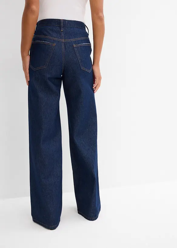 Jean large, taille mi-haute, peu extensible, bonprix