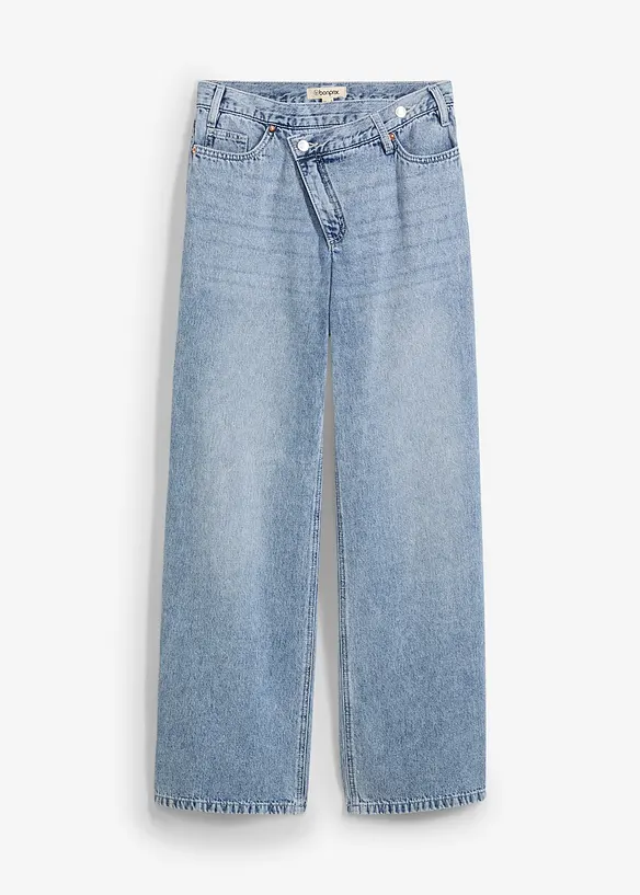 Jean large, taille mi-haute, peu extensible, bonprix