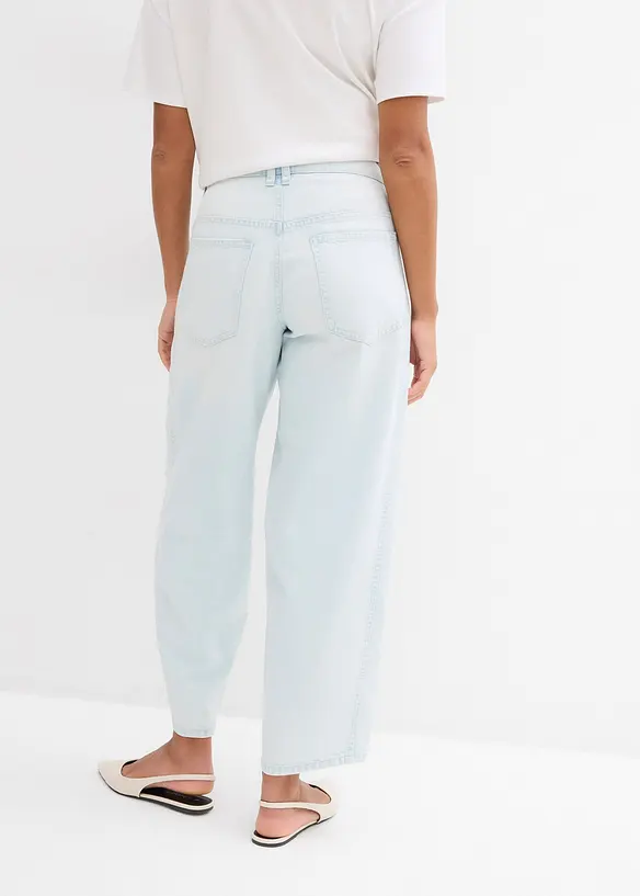 Jean balloon taille mi-haute, doux et raccourci, bonprix