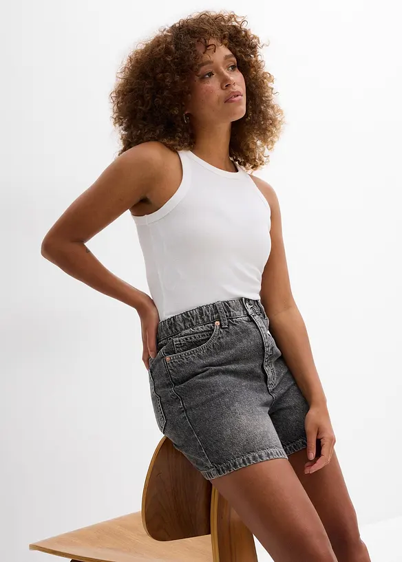 Jeans-Shorts High Waist, Low Stretch, bonprix