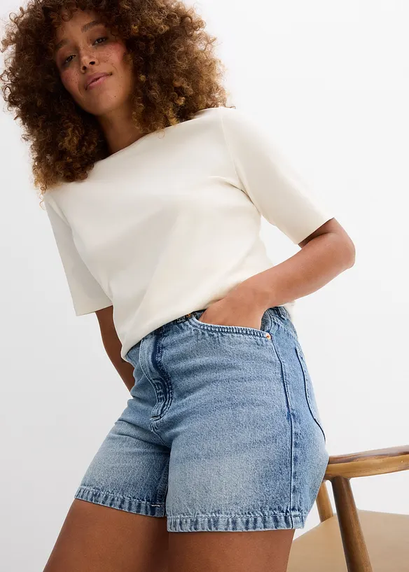 Jeans-Shorts High Waist, Low Stretch, bonprix