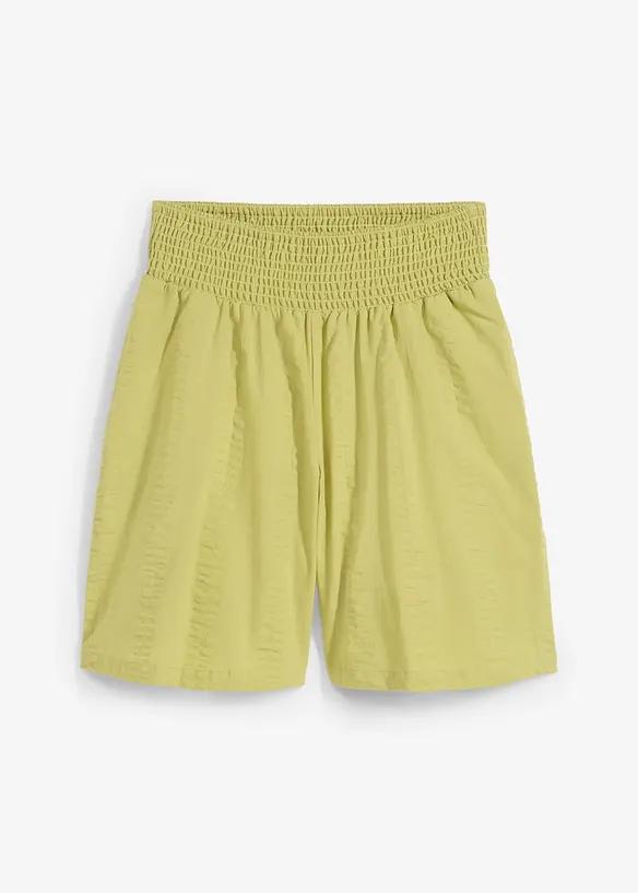Short taille élastiquée en seersucker coton, bonprix