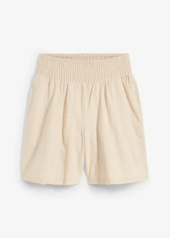 Short taille élastiquée en seersucker coton, bonprix