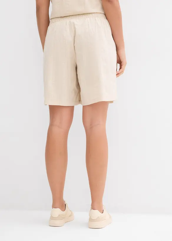 Short taille élastiquée en seersucker coton, bonprix
