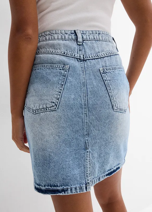 Jupe midi en jean, peu extensible, bonprix