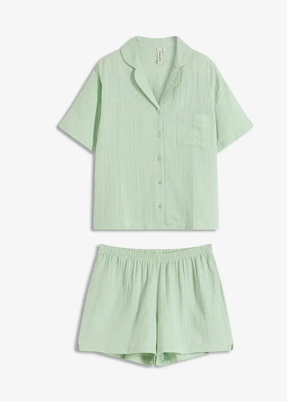 Pyjashort boutonné en gaze de coton douce, bonprix