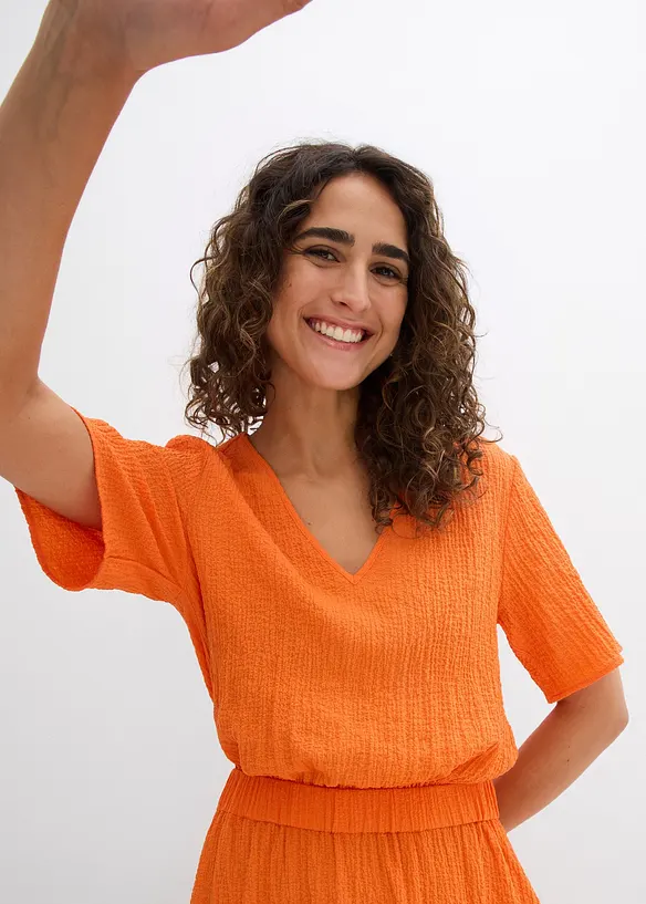Midikleid aus luftigem Seersucker, bonprix