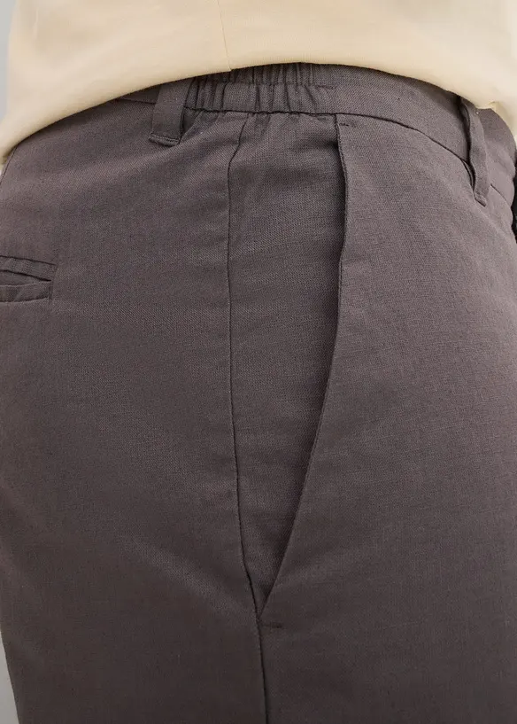 Bermuda chino en lin m&eacute;lang&eacute;, Regular, bonprix