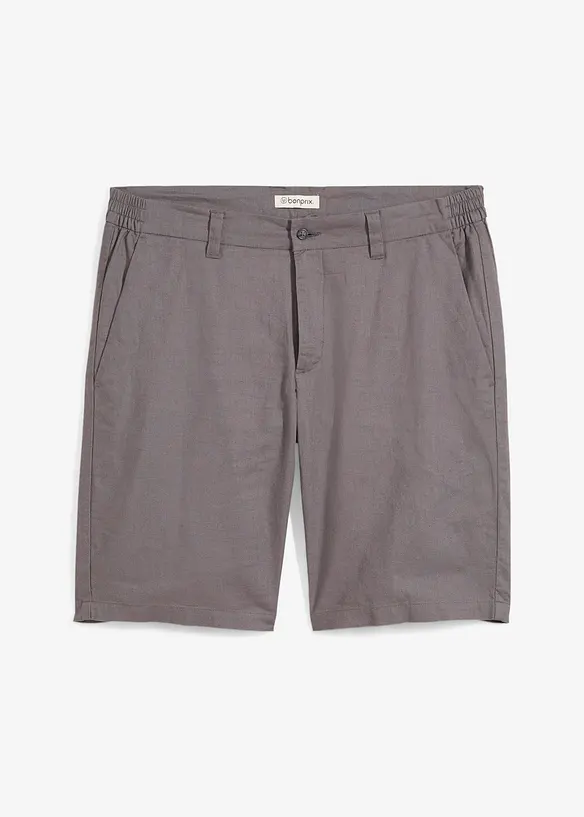 Bermuda chino en lin m&eacute;lang&eacute;, Regular, bonprix