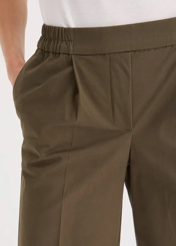 Pantalon à pinces en coton extensible, bonprix