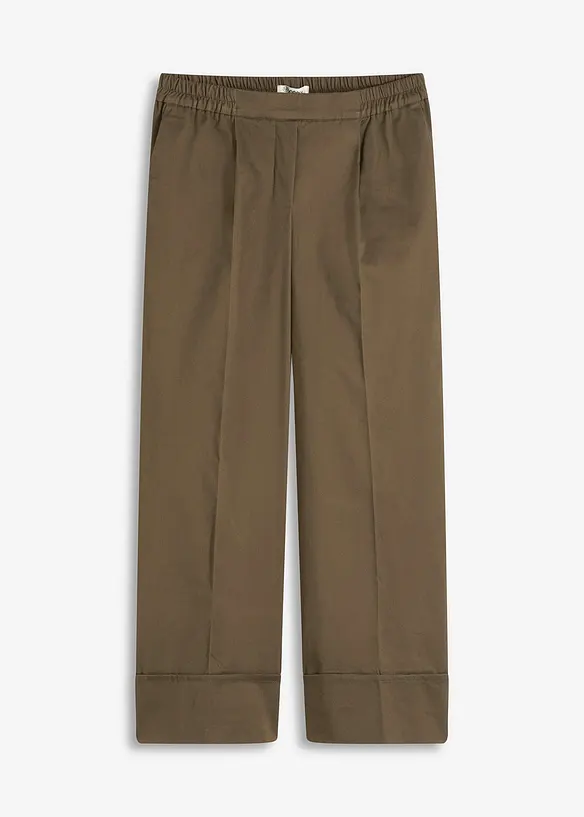 Pantalon à pinces en coton extensible, bonprix