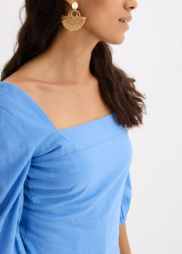 Blouse à manches bouffantes et détail smocké, bonprix