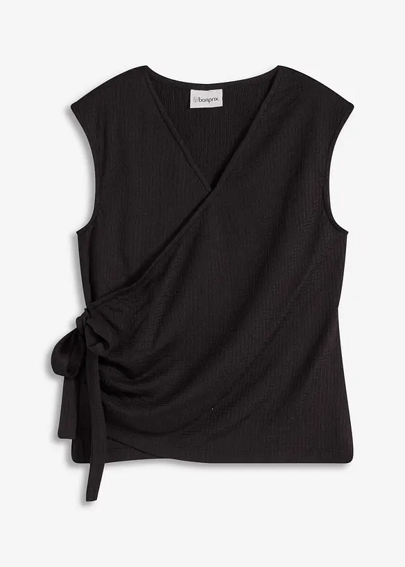 Jerseycrepe-Shirt in Wickeloptik, bonprix