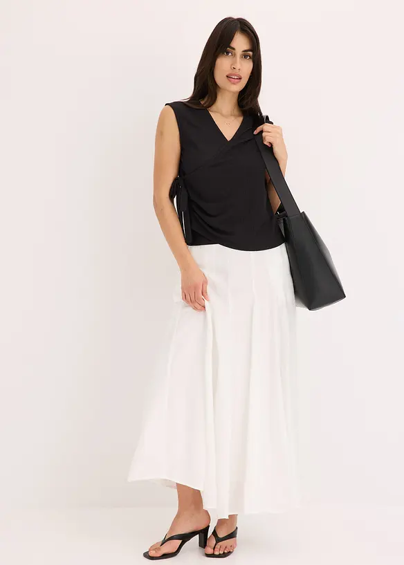 Jerseycrepe-Shirt in Wickeloptik, bonprix