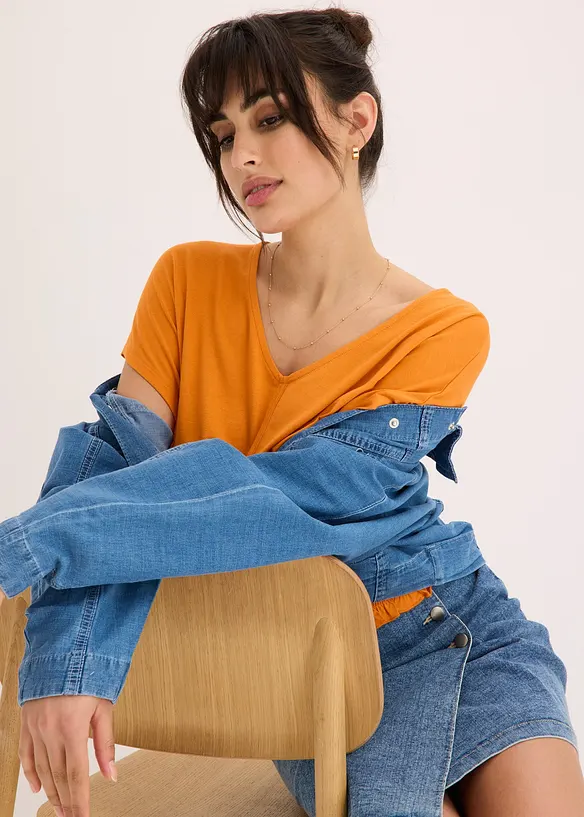 T-shirt à base smockée, bonprix