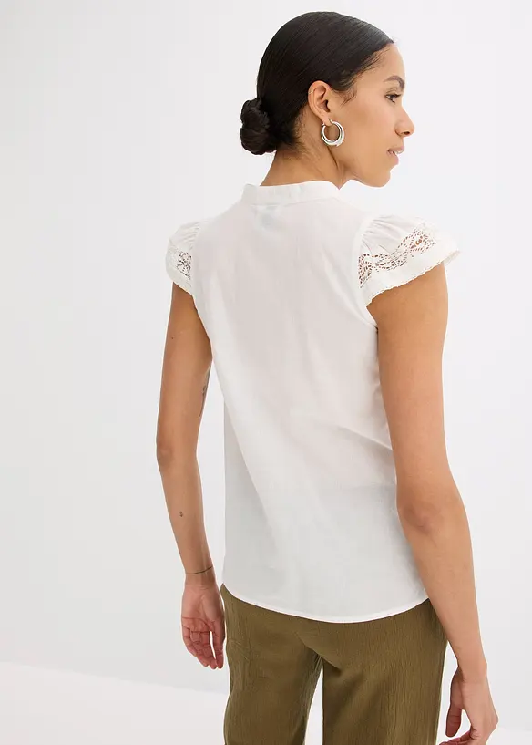 Chemisier sans manches en broderie anglaise, 100% coton, bonprix